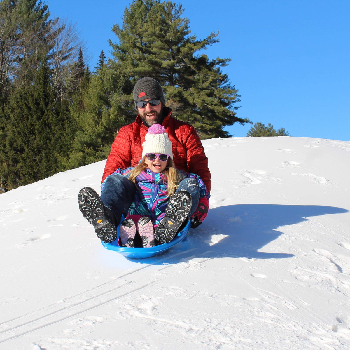 48 Inch Toboggan Style Plastic Snow Sled 3-Pack Y8264