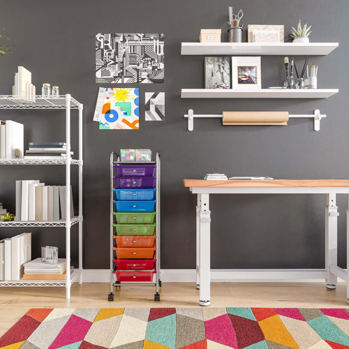10 Drawer Rolling Storage Cart with Wheels Y224