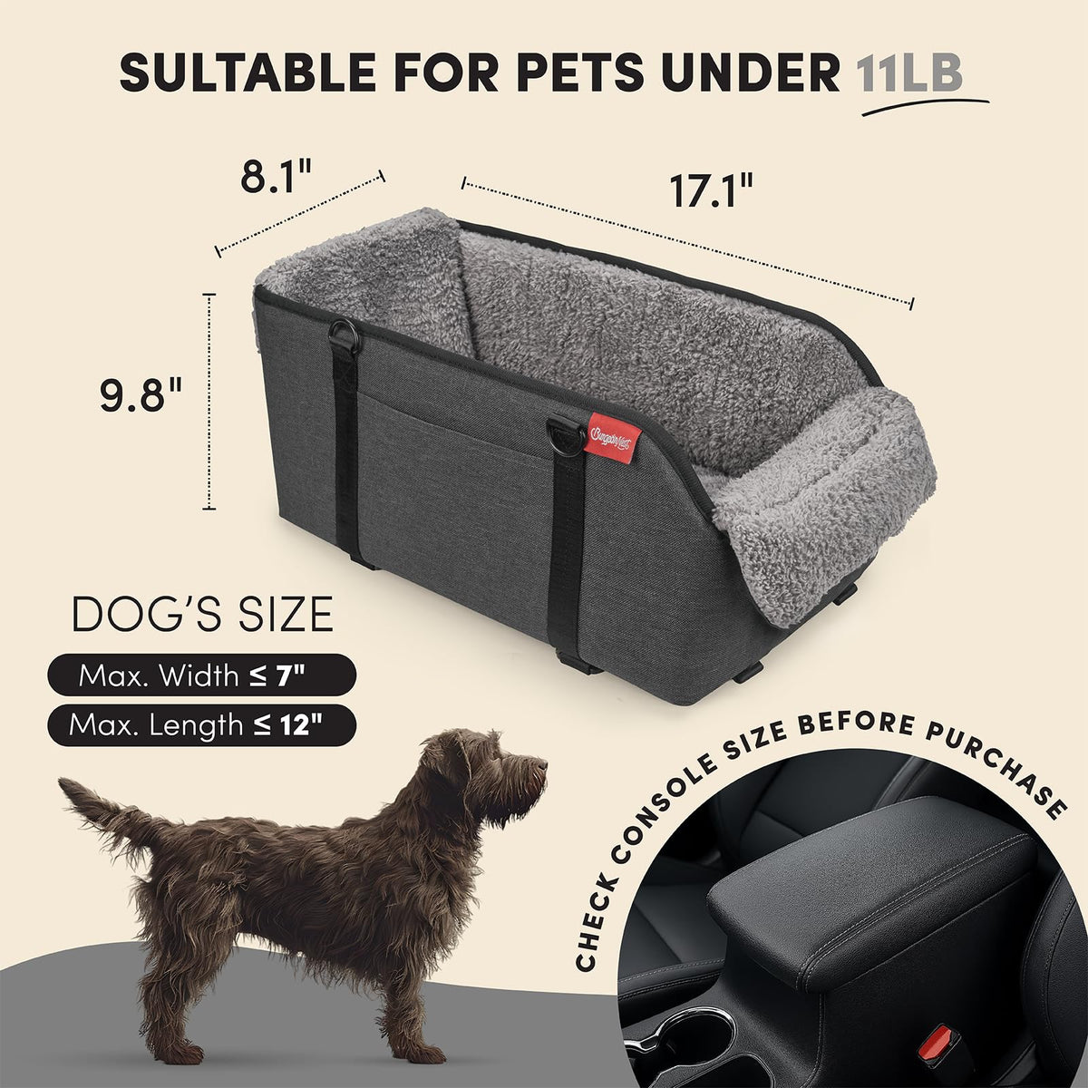 Grey Dog Car Seat I724394