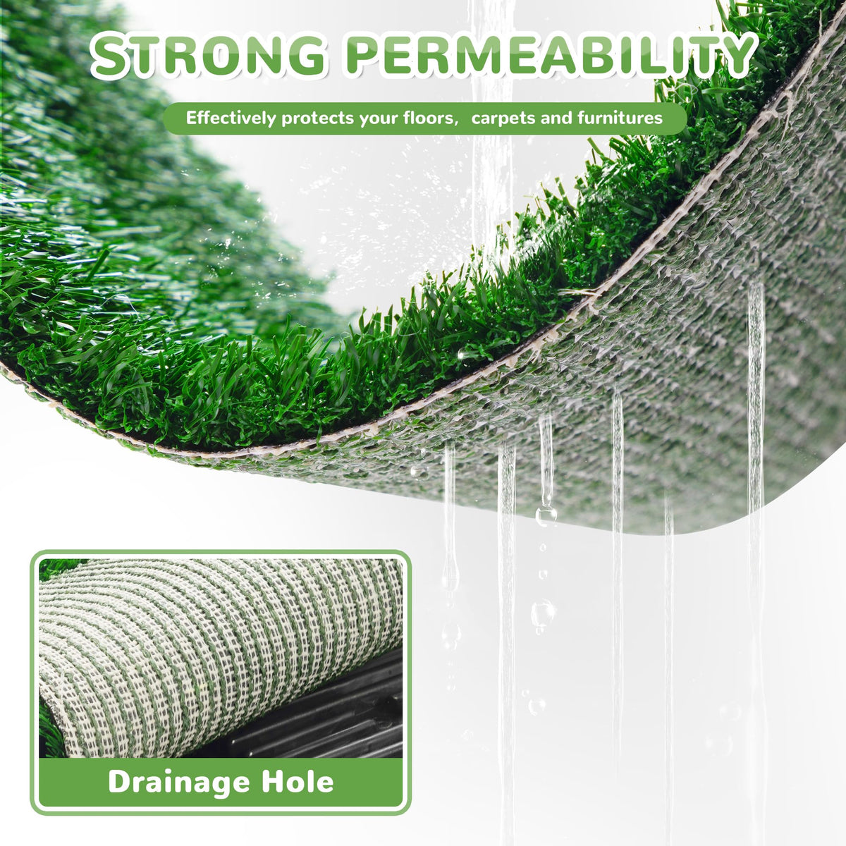 25"×20" Washable Dog Grass Pad with Tray M563
