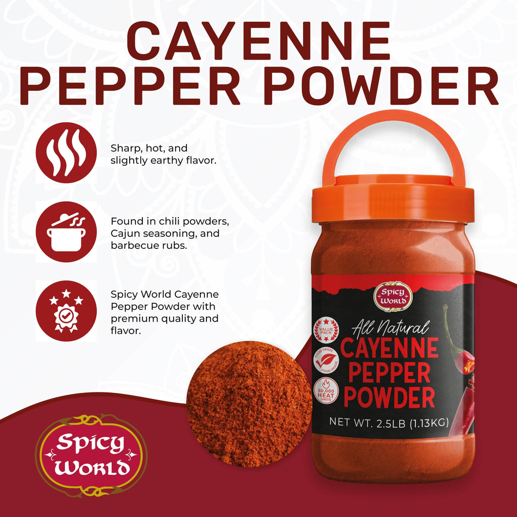 Cayenne Pepper Powder 2.5LB Jar 50,000 SHU Gluten Free Q630688