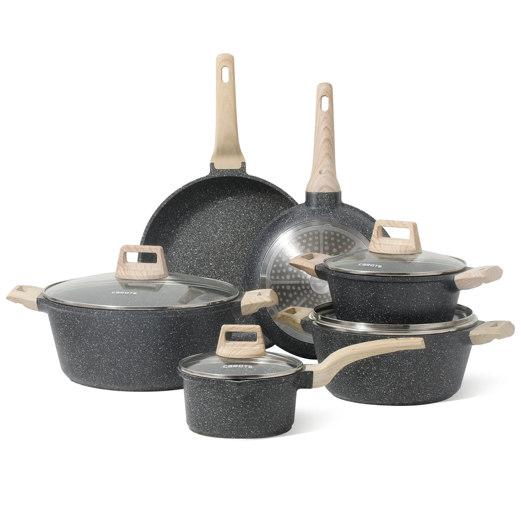 10 Pcs Nonstick Granite Stone Cookware Set R549115