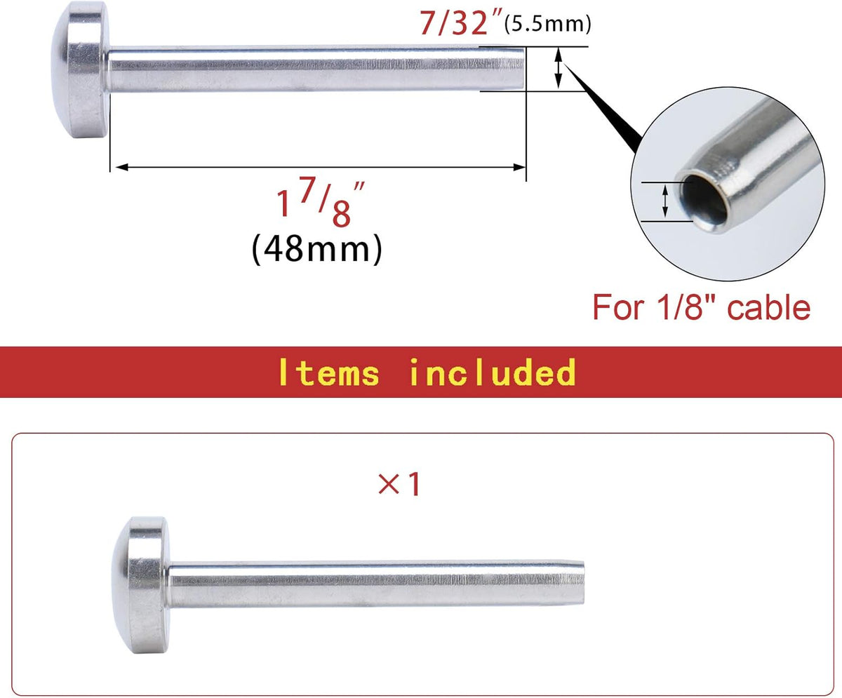1Pack Cable Railing Kit Invisible 1/8 T316 Stainless Steel Round Head Hardware V4760