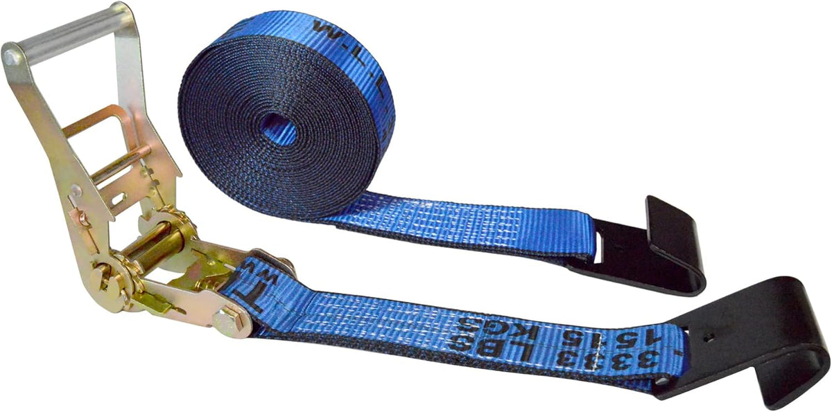 2” x 30’ Flat Hook Tie Down Ratchet Straps (Red, 6 Pack) U71509