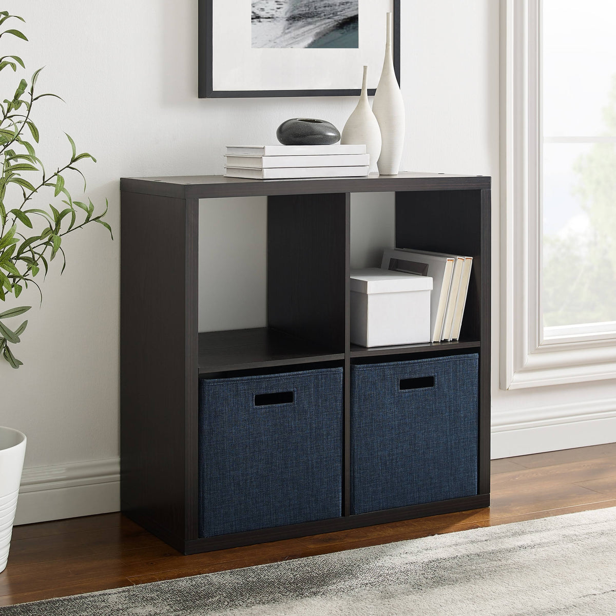 White Four Cube Storage Cabinet V28929