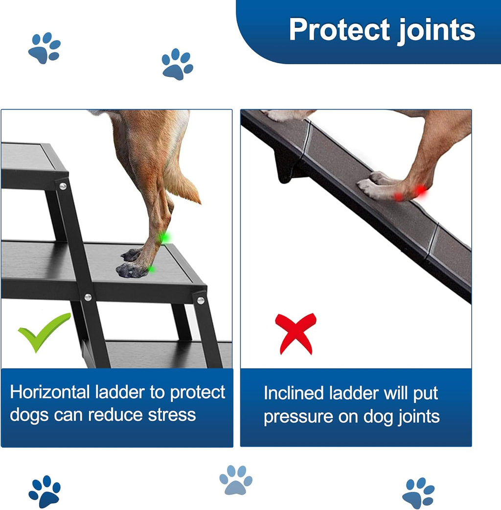 Foldable Aluminum 6 Step Dog Stairs with Nonslip Surface E1837