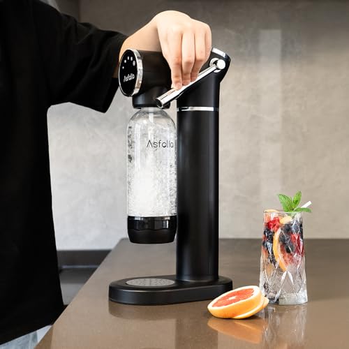 Black Stainless Sparkling Water Maker with 3 Carbonation Bottles Y89122