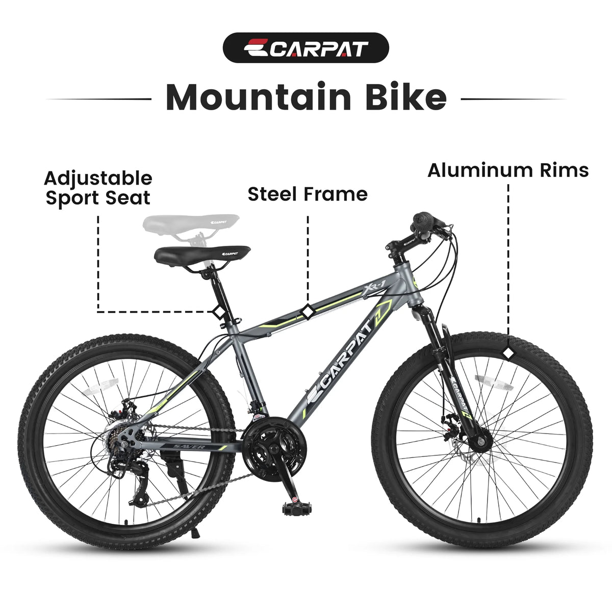 24 inch Kids Mountain Bike with Disc Brakes 21 Speed A387870