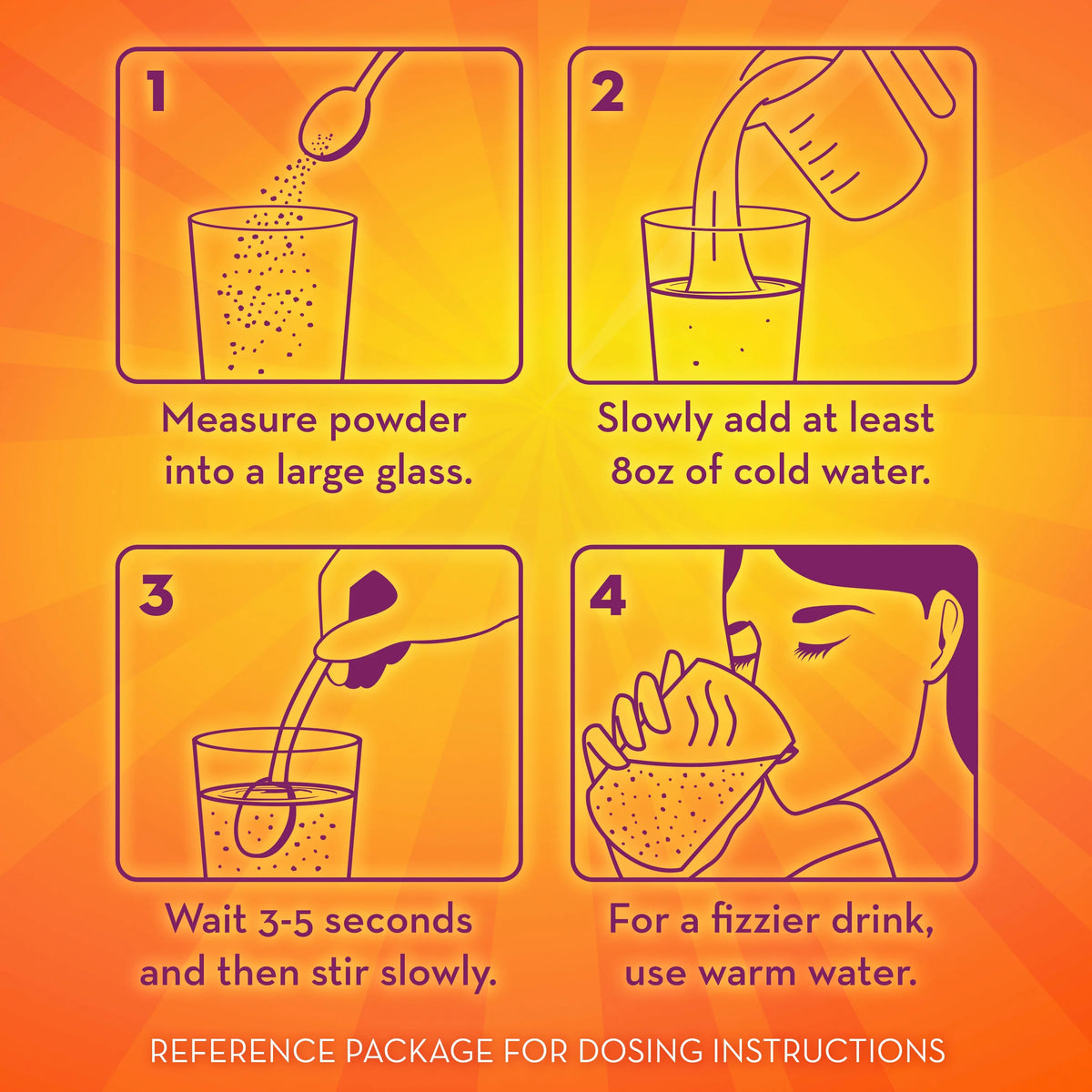 Sparkling Fiber Supplement with Vitamins C, D & B12, Citrus, 50 Servings O1635