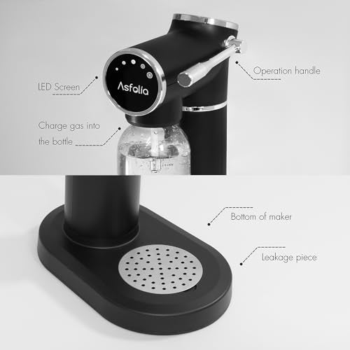 Black Stainless Sparkling Water Maker with 3 Carbonation Bottles Y89122