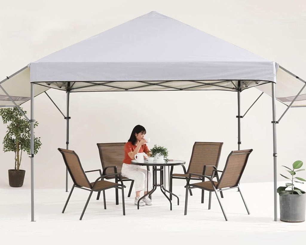 10x10 Pop-up Canopy Tent with Double Awnings Dark Gray B612