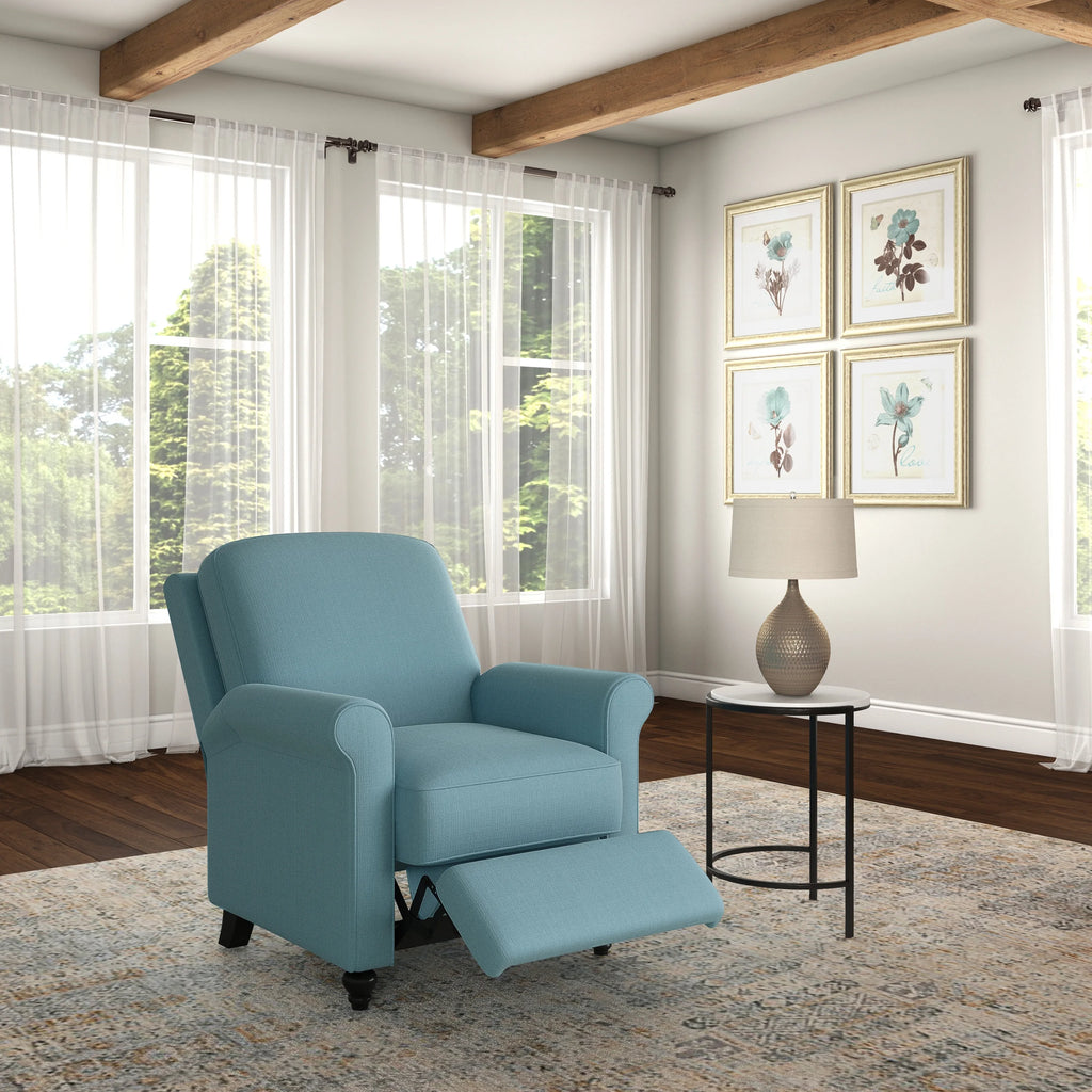 Sky Blue Push Back Recliner Chair V195575