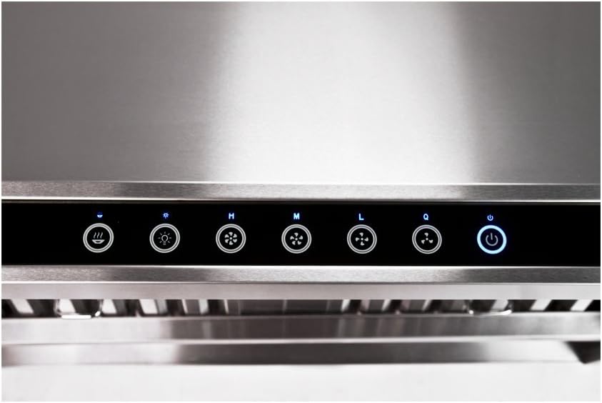4 Speed Wall/Under Cabinet Range Hood, 1000 Max CFM, Stainless Baffle Filters, 30 36 42 48 Inch M984