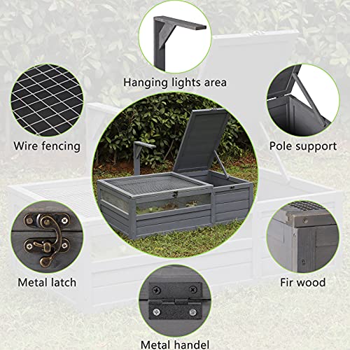 Grey Wooden Tortoise House Large Tortoise Enclosure G92331