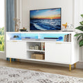 White Wood TV Stand for 55 60 65 inch TV U26105