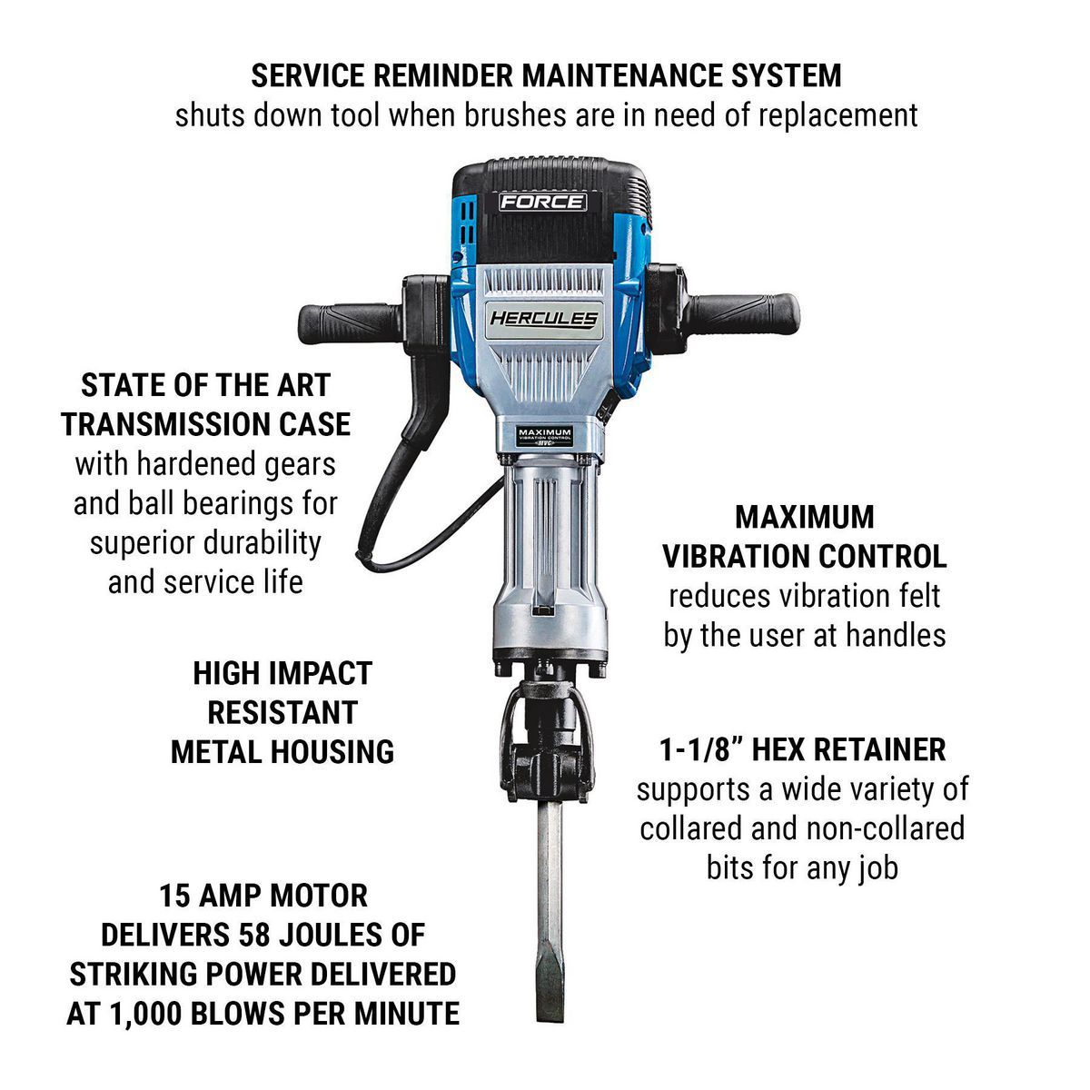 15 Amp 66 lb. Hex Breaker Hammer A819