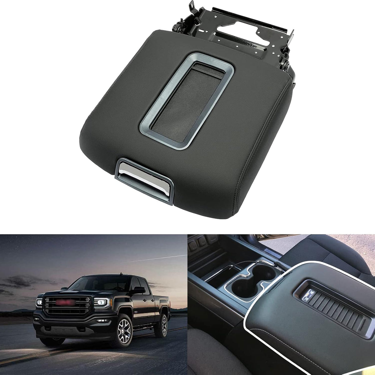 Black Center Console Armrest Lid with Steel Bracket H307534