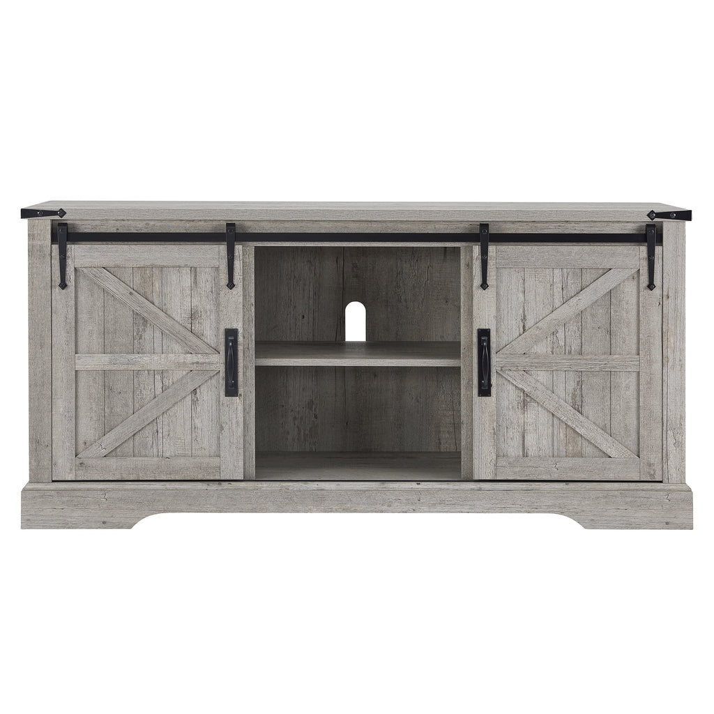 65 inch Wood Rustic TV Stand with Adjustable Shelf B5393