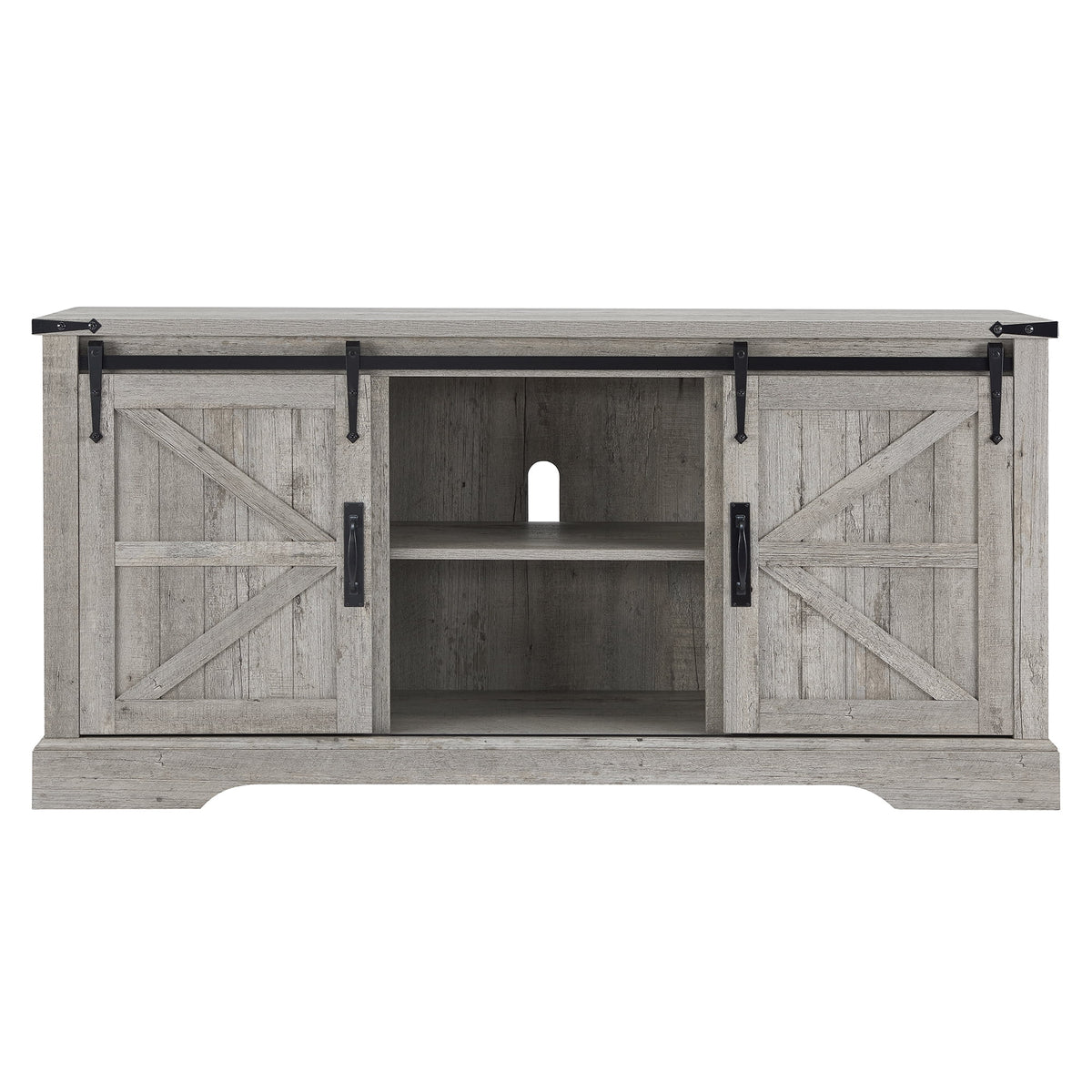 65 inch Wood Rustic TV Stand with Adjustable Shelf B5393