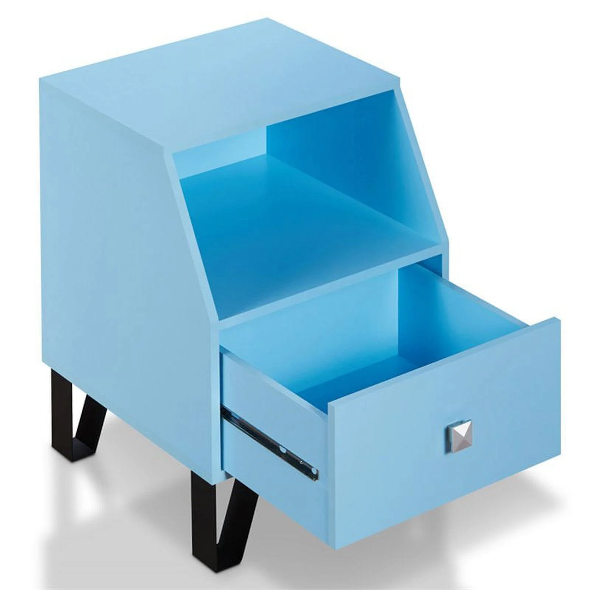 Light Blue Wood Storage End Table P589715