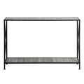 Gray 2-Tier Wood Console Table with Storage Shelf Z1653