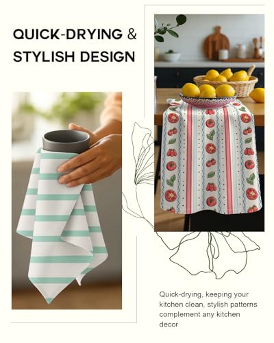2 Pack 16x26 Inch Cotton Kitchen Towels with Hanging Loop L32699