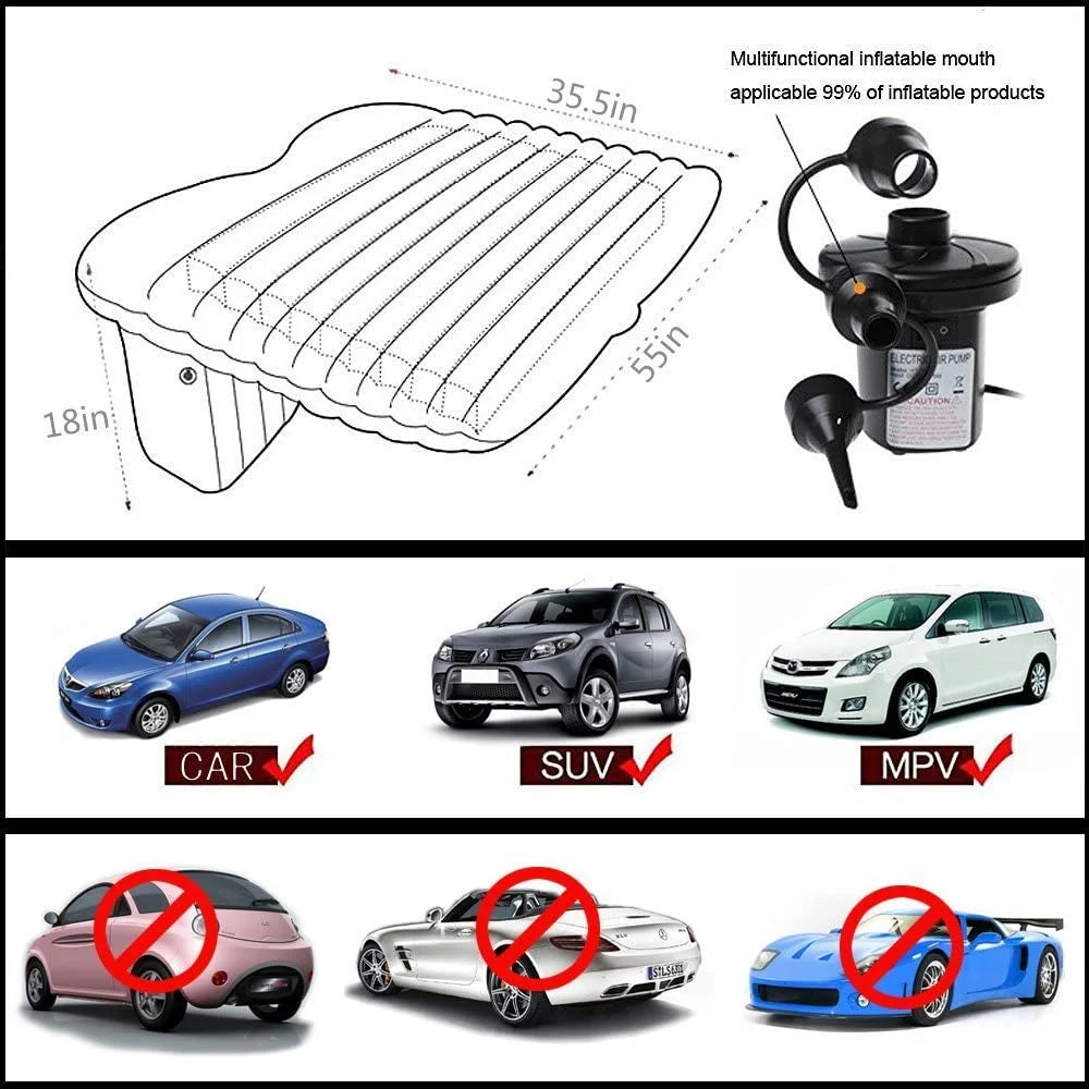 Car Bed Air Mattress with Motor Pump, Two Pillows, Natural Beige K6333