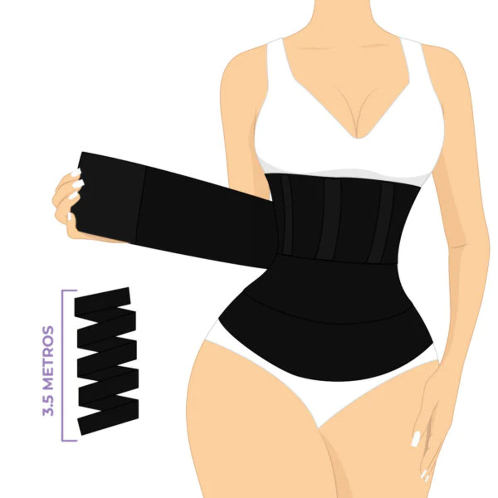 Black Compression Waist Trainer Wrap C41859