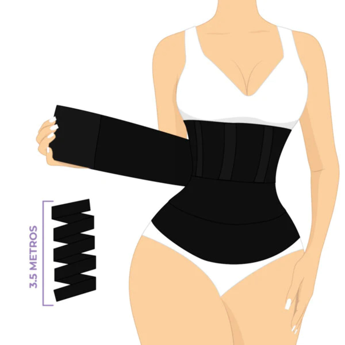 Black Compression Waist Trainer Wrap C41859