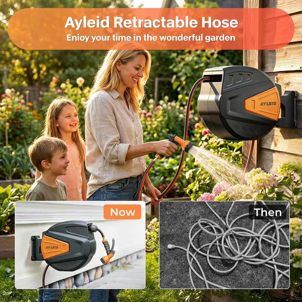 Retractable Rubber Garden Hose Reel K10085