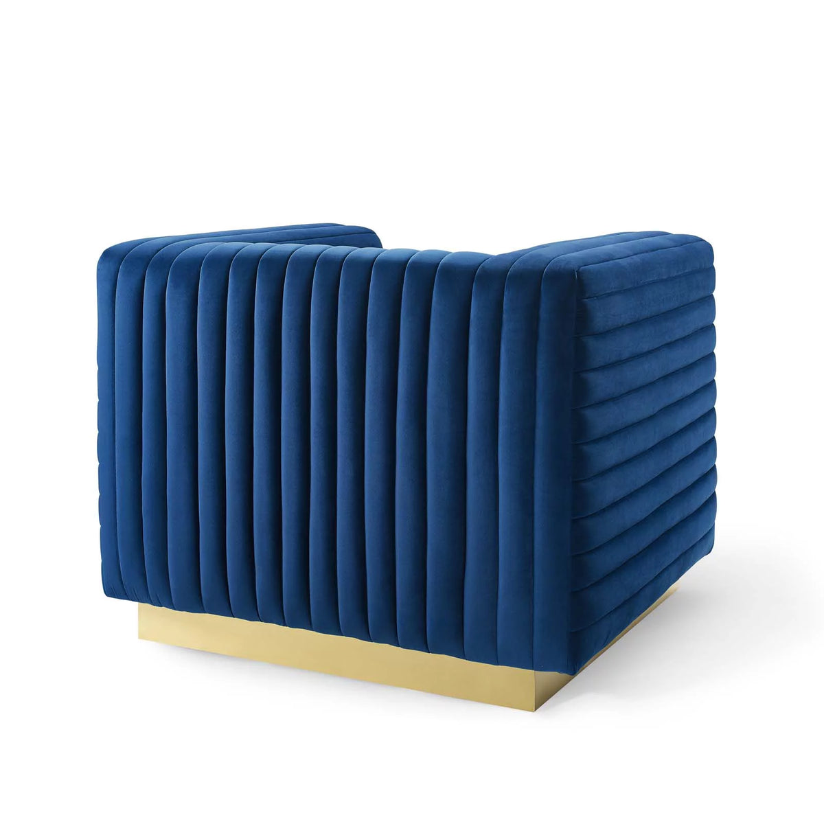 Navy Velvet Accent Armchair M167