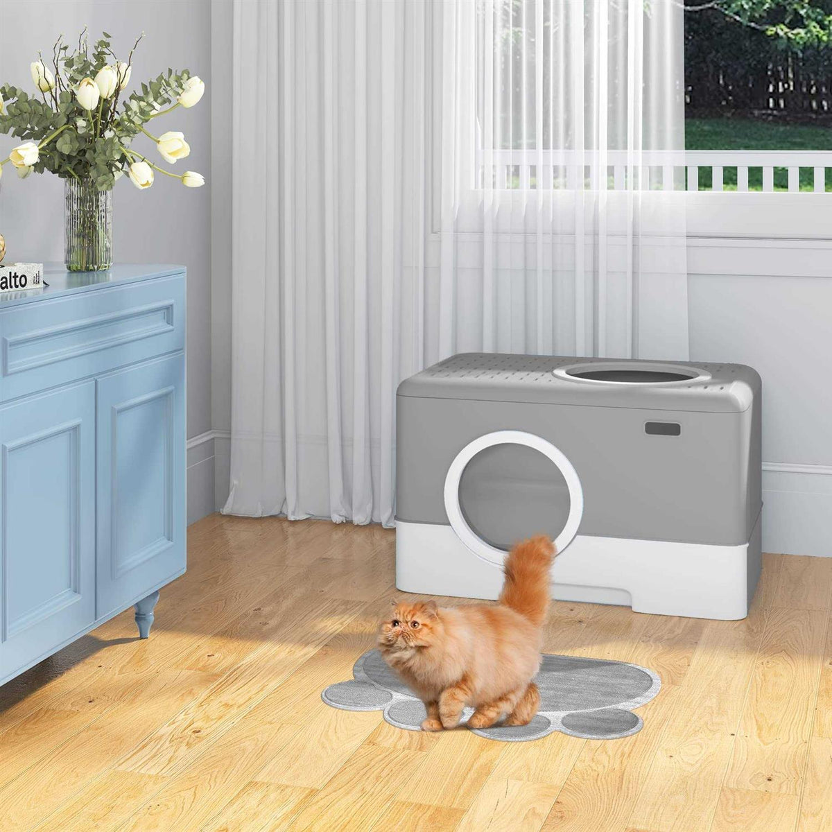 Enclosed Cat Litter Box with Lid A629238
