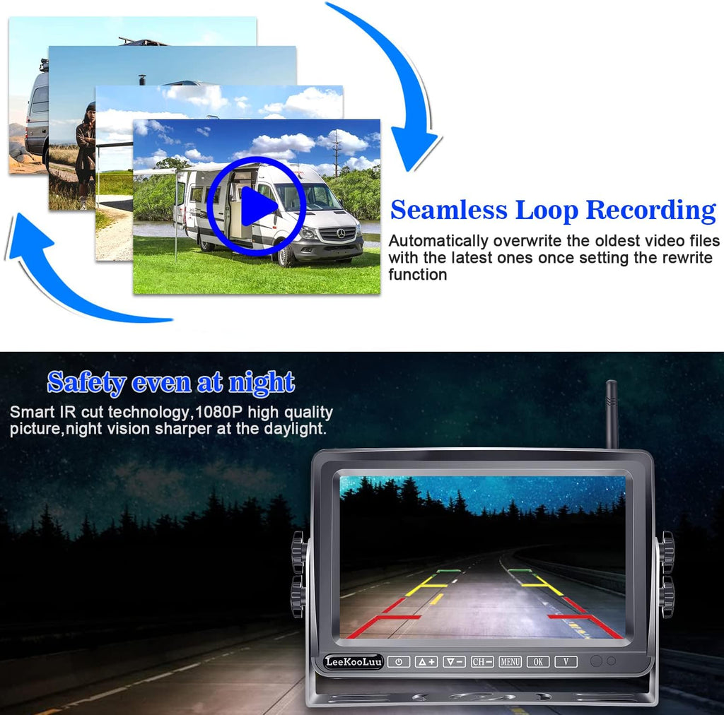 Wireless Backup Camera for RV with 7 Inch HD 1080P Monitor W657564