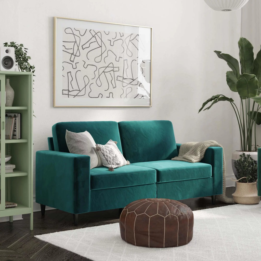 Green Velvet 3 Seater Sofa D45516