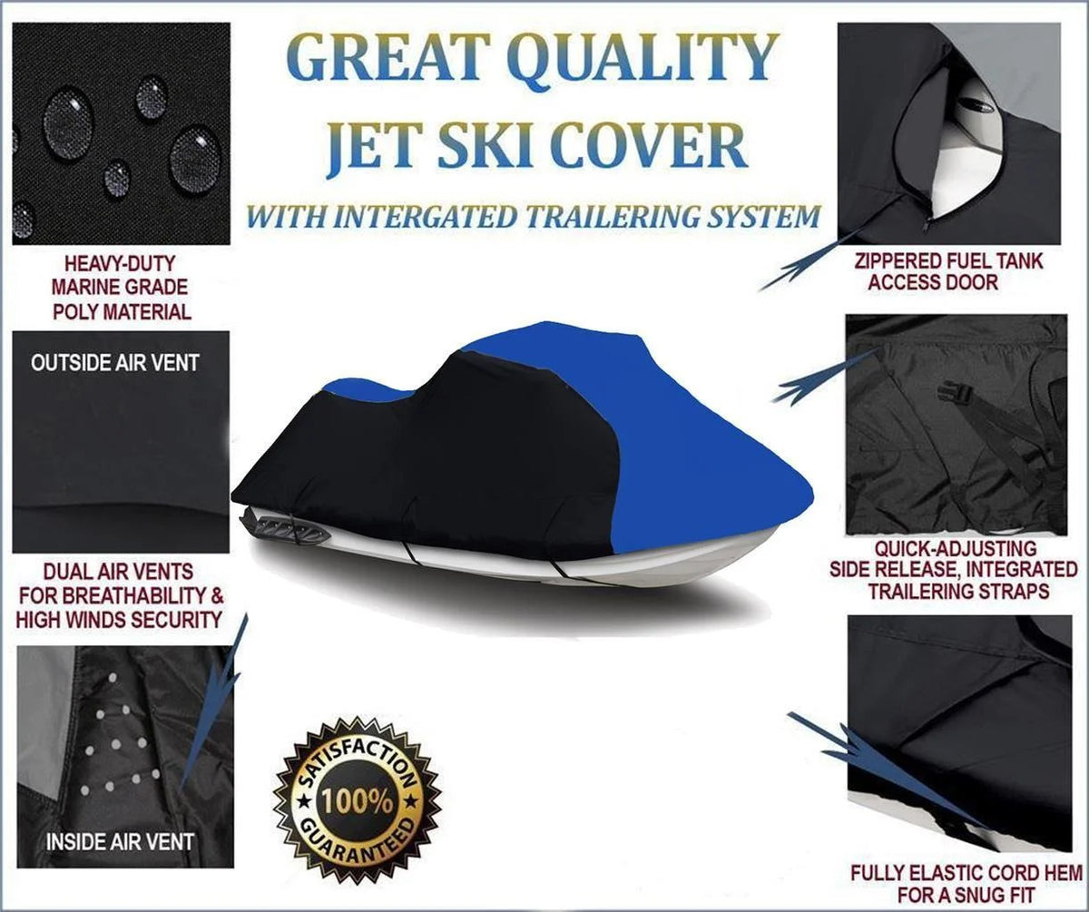 Black Blue Heavy-Duty 600 Denier Jet Ski Cover D24953