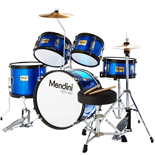 5 Piece Junior Drum Set with Bass Toms Snare Cymbal Hi-Hat Drumsticks & Seat I541