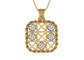 Yellow Gold Plated Sterling Silver Tic Tac Toe Necklace O679383