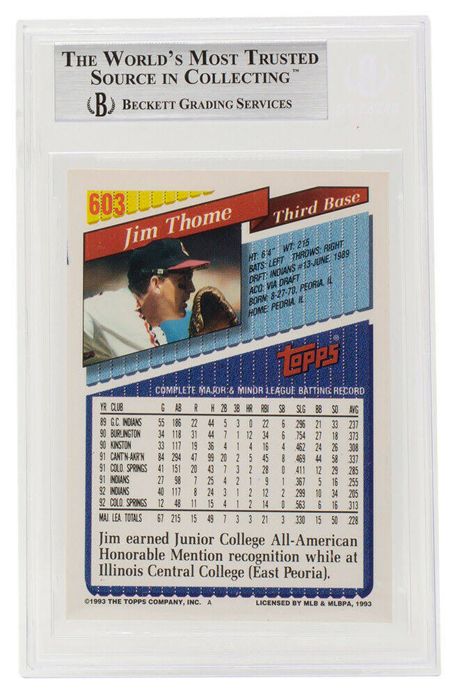 Signed 1993 Topps Baseball Card J10228