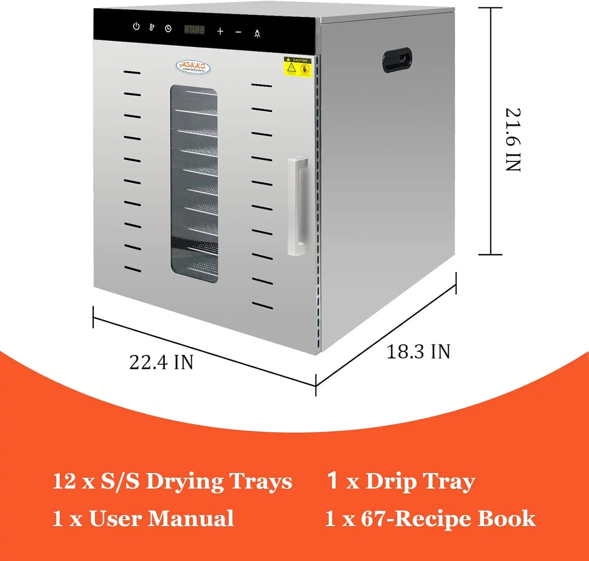12 Trays Stainless Steel Dehydrator D834