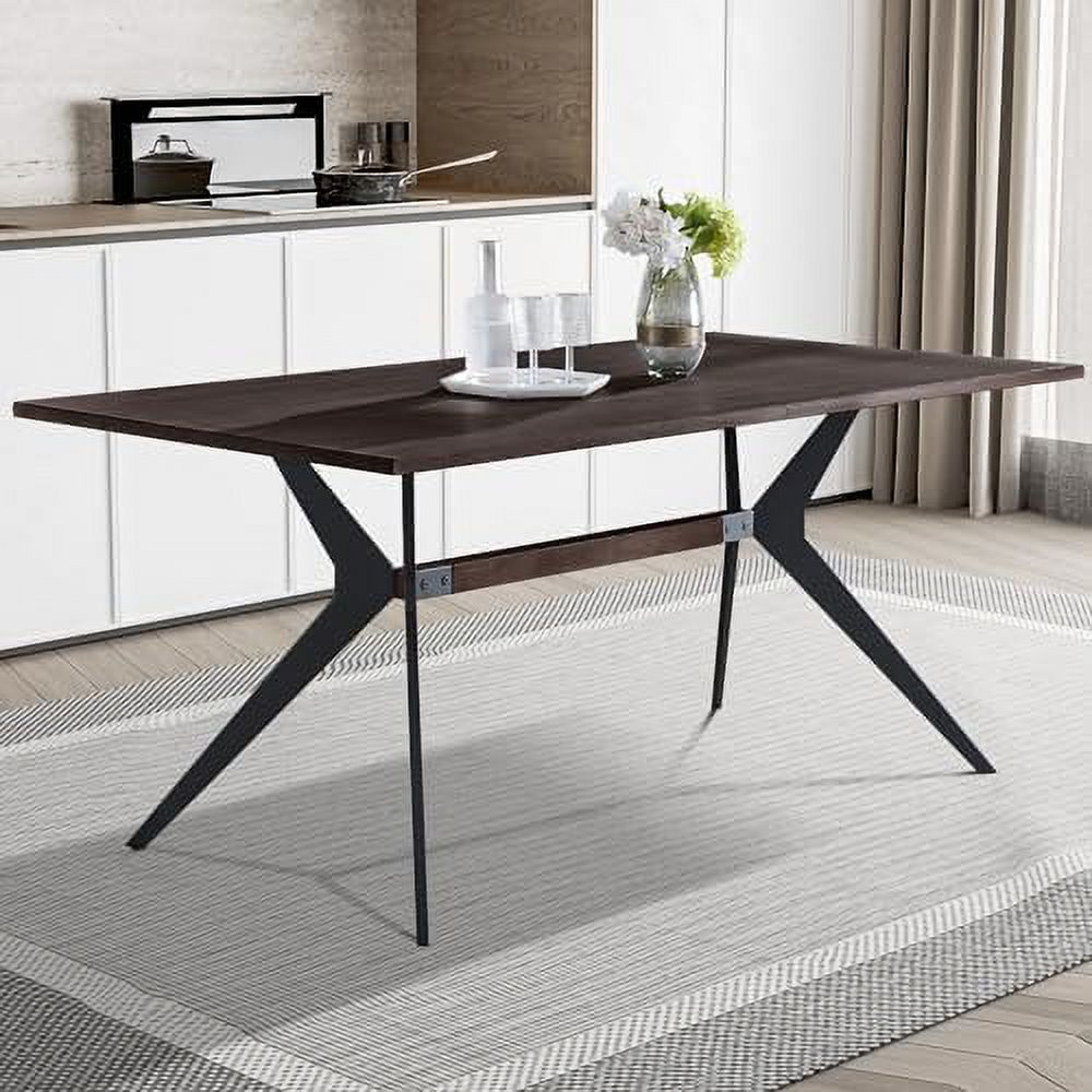 Mid Century Modern Rectangular Wood Finish Dining Table D4232