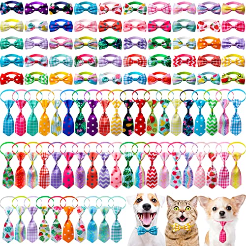 100 Pieces Dog Bow Tie Collar Set B4880