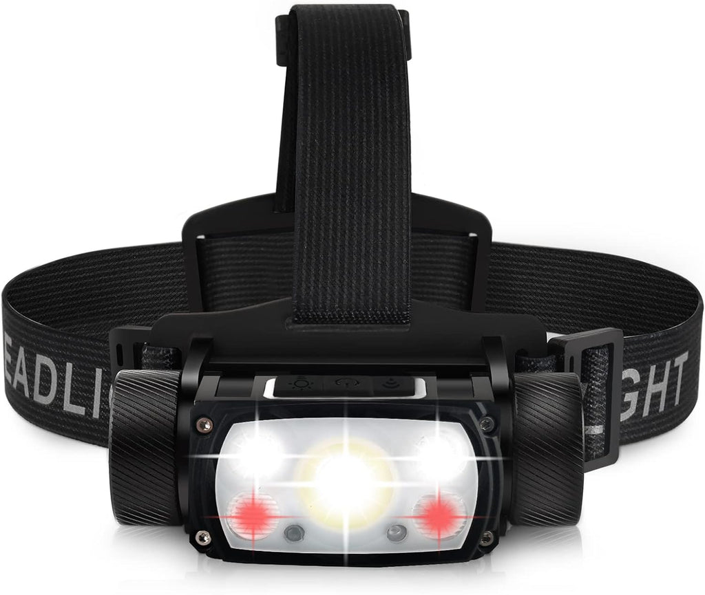 Rechargeable LED Headlamp, 12000 Lumen, Waterproof, Adjustable Hard hat Headlamp P56759