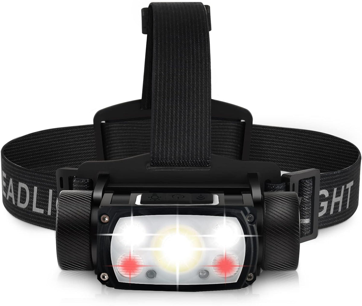 Rechargeable LED Headlamp, 12000 Lumen, Waterproof, Adjustable Hard hat Headlamp P56759