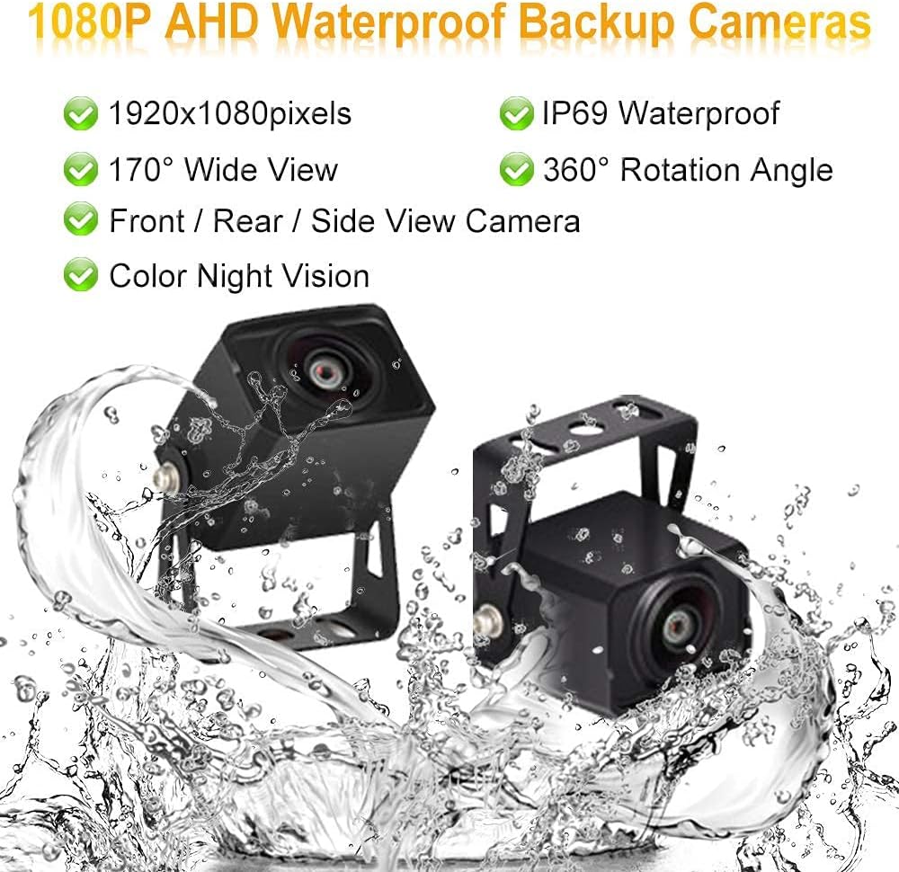 7 inch 1080P Dual Backup Camera with Monitor Kit X9066