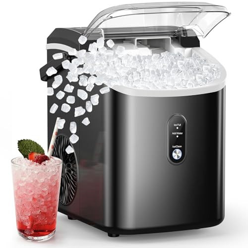 Countertop Nugget Ice Maker with Soft Chewable Ice, 34Lbs/24H, Self-Cleaning X576