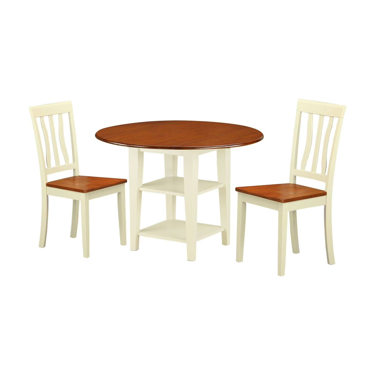 3-piece Dining Set with Wood Seat in Black/Cherry X43617