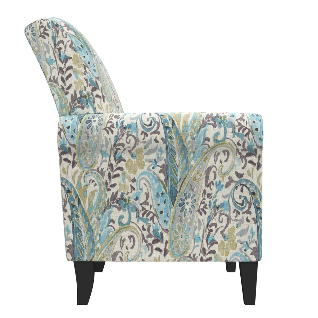 Caribbean Blue Herringbone Rolled Armchair C806453
