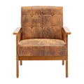 Accent Chairs Set of 2 with Side Table, Wood and Fabric Armchairs R1773