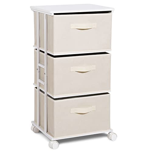 Black 3 Drawer Fabric Dresser O38547