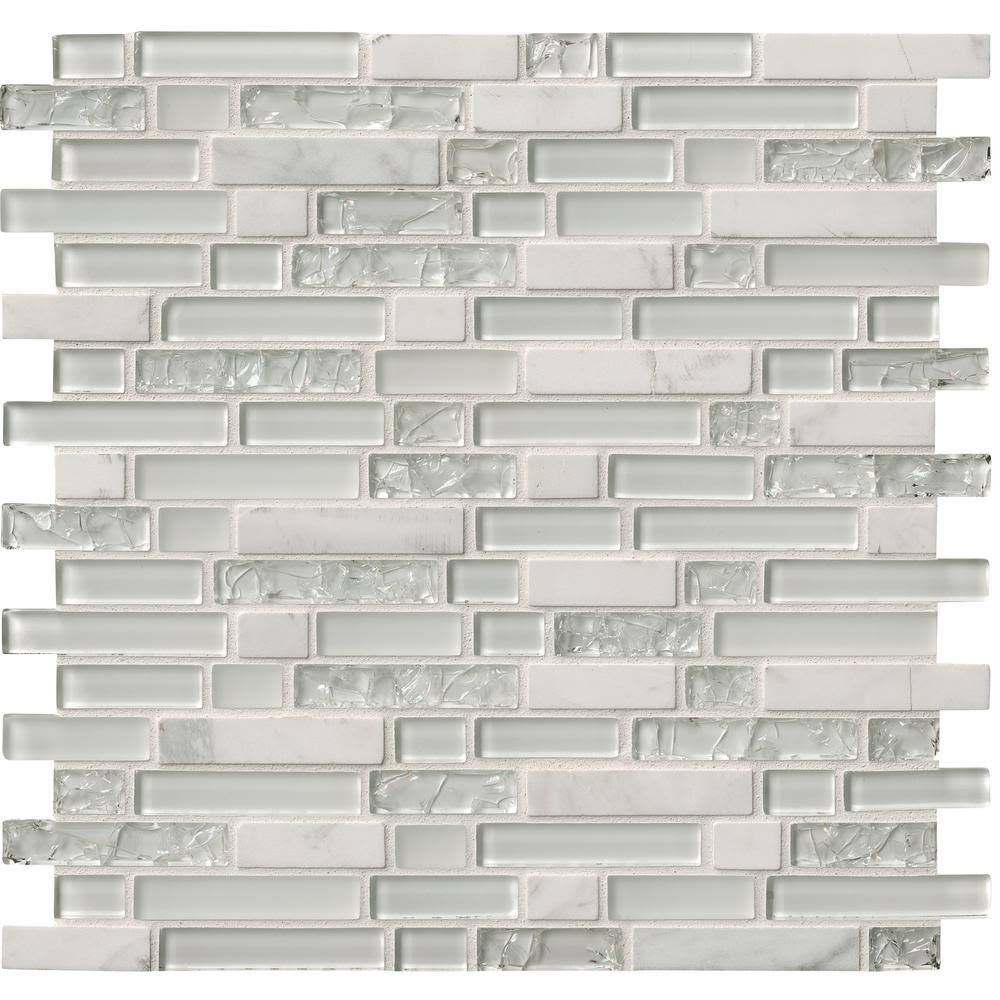 12 in. x 12 in. x 6 mm Glass Stone Mosaic Tile U5016